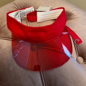 Women’s stylish red visor hat